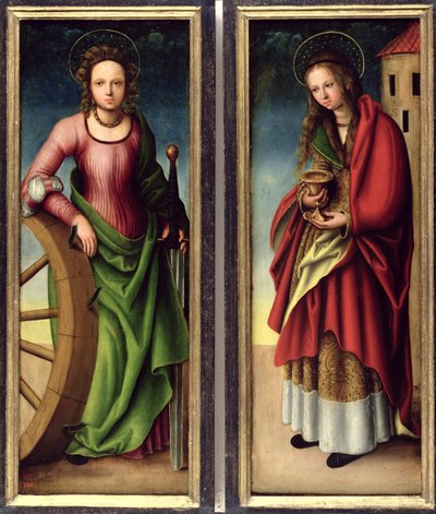 St. Katharina und St. Barbara, 1510 von Lucas studio of Cranach